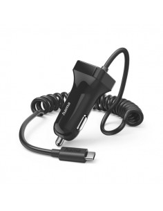 Hama Cargador de Coche 12W - Cable 1m - USB-C - Color Negro