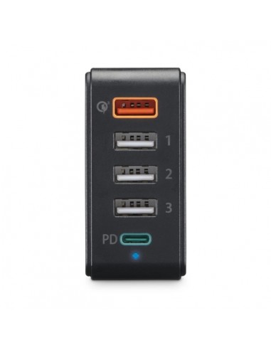 Hama Cargador de Pared - Potencia 51W - Cable 1.2m - Power Delivery - Qualcomm - Indicador LED - 4x USB-A - Color Negro