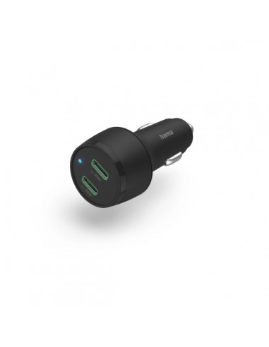 Hama Cargador de Coche 45W - Pantalla LED - USB-C - Power Delivery - Qualcomm 2.0 - Color Negro
