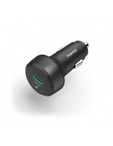 Hama Cargador de Coche 25W - USB-C - Pantalla LED - Power Delivery - Qualcomm 2.0 - Color Negro