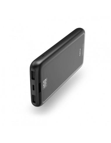 Hama Bateria Externa Powerbank 10000mAh - Polimero de Litio - USB-C - USB-A - Carga Rapida - 3 Conexiones de Salida -