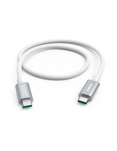 Hama Cable USB-C - Potencia Maxima 240W - Longitud 1.5m - Velocidad hasta 5Gbps - Blindaje Doble - Color Blanco