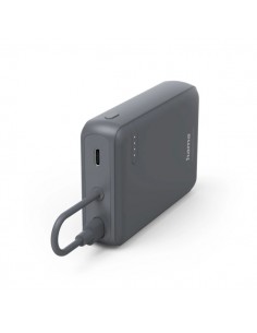 Hama Travel Bateria Externa Powerbank 10000mAh - Polimero de Litio - USB-C - Cable Integrado - Carga Rapida - 2 Conexiones de