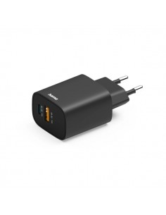 Hama Cargador de Pared - Potencia 30W - USB-C - USB-A - Power Delivery - Qualcomm - Color Negro