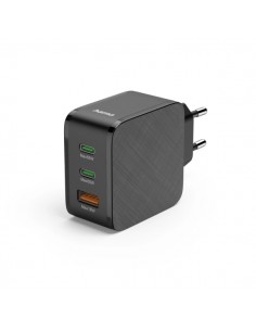 Hama Cargador de Pared - Potencia 65W - 2x USB-C - USB-A - Power Delivery - Qualcomm - Color Negro