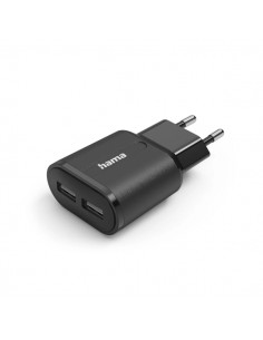 Hama Cargador de Pared - Potencia 12W - 2x USB-A - Color Negro