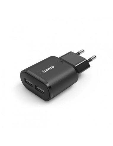 Hama Cargador de Pared - Potencia 12W - 2x USB-A - Color Negro