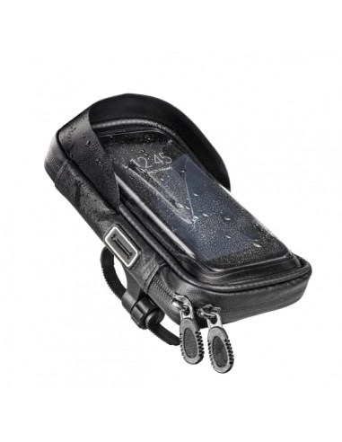 Hama Essential Funda Smartphone para Bicicleta Moto - Repelente al Agua - Cremallera - Ancho Dispositivo hasta 8cm - Peso Max