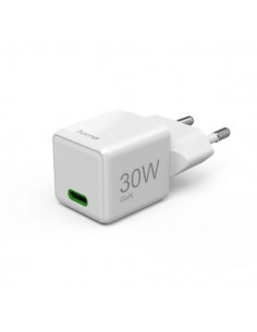Hama Cargador de Pared - Potencia 30W - USB-C - GaN - Power Delivery - Qualcomm - Color Blanco