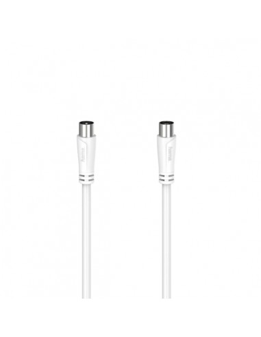 Hama Essential Cable Coaxial de Antena Macho Hembra - Longitud 3m- Doble Blindaje - Apantallamiento 90dB - Impedancia 75Ohm -