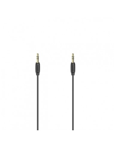 Hama Essential Cable de Audio - Longitud 1.5m - Contactos Chapados en Oro - Color Negro