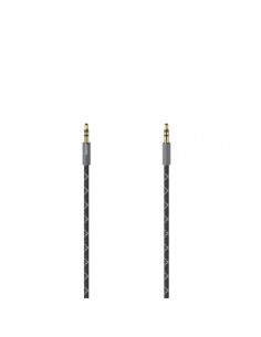 Hama Prime Cable de Audio - Jack 3.5mm Macho - Longitud 0.75m - Contactos Chapados en Oro - Estereo - Color Negro y Gris