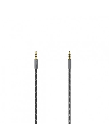 Hama Prime Cable de Audio - Jack 3.5mm Macho - Longitud 0.75m - Contactos Chapados en Oro - Estereo - Color Negro y Gris