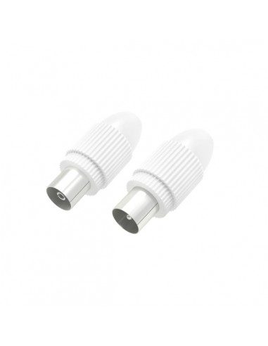 Hama Essential Set de Conectores Coaxiales - Macho y Hembra - Apto para Cables entre 5 y 7mm - Fijacion con Pinza - Color