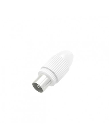 Hama Essential Conector Coaxial Hembra - Apto para Cables entre 5 y 7mm - Fijacion con Pinza - Color Blanco