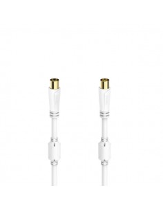 Hama Essential Cable Coaxial de Antena Macho Hembra - Longitud 3m- Terminales Chapados en Oro - Triple Blindaje -