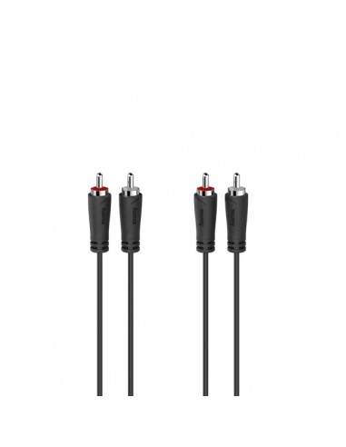 Hama Essential Cable de Audio RCA Macho - Longitud 1.5m - Estereo - Color Negro