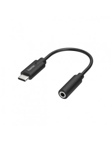 Hama Essential Cable Adaptador de Audio - USB-C Macho - Jack 3.5mm Hembra - Estereo - Color Negro
