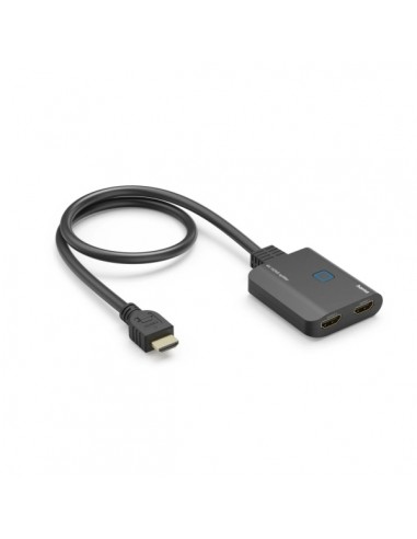 Hama Divisor HDMI 4K - 1 Entrada - 2 Salidas - Indicador LED - 6.55x1.6x5.55cm - Color Negro