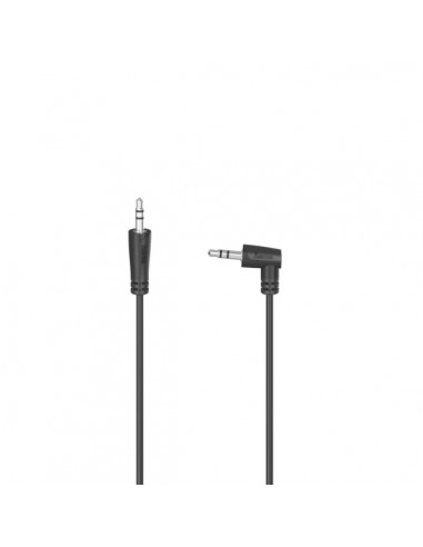 Hama Essential Cable de Audio Acodado 90Â-- Jack 3.5mm Macho - Longitud 0.5m - Color Negro