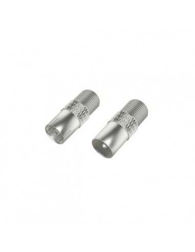 Hama Essential Set de Adaptadores para Cable de Antena - Coaxial Hembra a F Hembra - Coaxial Macho a F Hembra - Color Plata