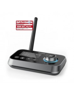 Hama Link It Duo Adaptador de Audio Bluetooth - USB-C - Jack 3.5mm - Rango de 10m - Pantalla LCD - Color Negro