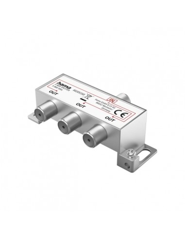Hama Essential Divisor para Antena - 1 Entrada F Hembra - 3 Salidas F Hembra - Color Plata