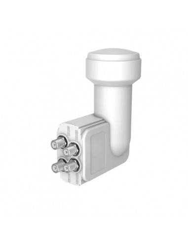 Hama Essential Receptor Quattro Lnb Satelital con 4 Salidas - Salida Conector F - Factor de Ruido 0.3dB - Color Blanco