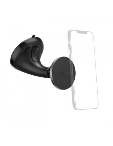 Hama Soporte de Coche para Smartphone - Magnetico - Ventosa para Parabrisas - Peso Max 230g - Aluminio - Color Negro
