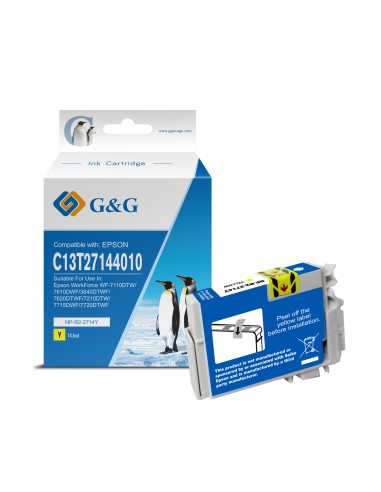 G&G Epson T2714 T2704 (27XL) Amarillo Cartucho de Tinta Generico - Reemplaza C13T27144012 C13T27044012