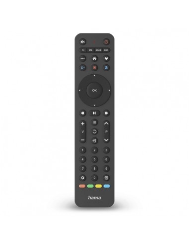 Hama Mando a Distancia para TV - Universal - Alcance 10m - 43 Botones - Acceso Directo a Plataformas de Streaming - Permite 4