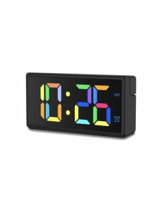 Hama Ibiza Reloj Despertador Digital - Pantalla Multicolor - Funcion de Carga USB-A - Funcion de Repeticion de Alarma -