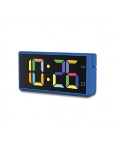 Hama Ibiza Reloj Despertador Digital - Pantalla Multicolor - Funcion de Carga USB-A - Funcion de Repeticion de Alarma -