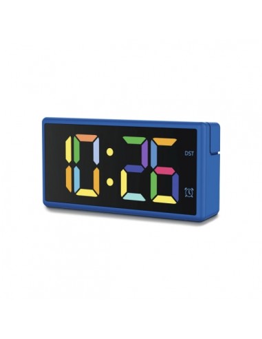 Hama Ibiza Reloj Despertador Digital - Pantalla Multicolor - Funcion de Carga USB-A - Funcion de Repeticion de Alarma -