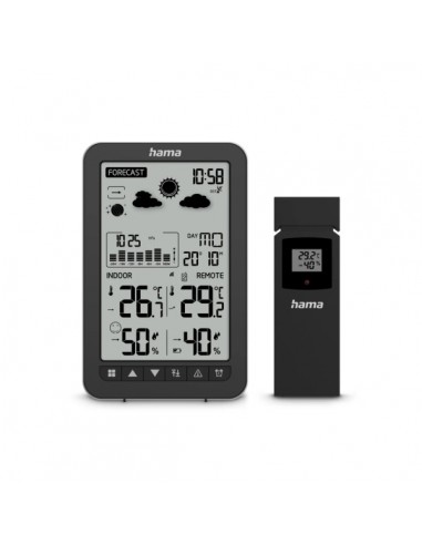 Hama Ko Samui Estacion Meteorologica - Reloj - Prevision Meteorologica - Sensor Exterior - Radiofrecuencia - Termometro -