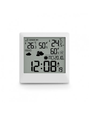 Hama Palawan Estacion Meteorologica - Reloj - Pantalla Digital - Sensor Exterior - Radiofrecuencia - Termometro - Higrometro