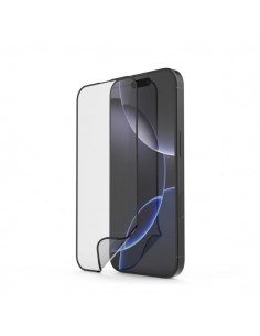 Hama Super Hybrid Protector de Pantalla para iPhone 16 Pro Max - Antihuellas - Base de Montaje - Flexiglas rPET - Grado de