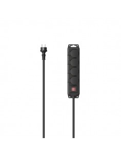 Hama Regleta Alimentacion con 4 Tomas - Potencia Maxima 3680W - IP44 - Cable 2m - Permite Montaje en Pared - Enchufe Schuko