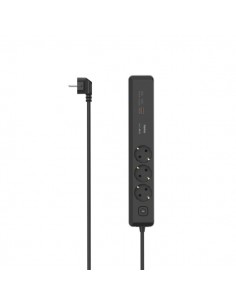 Hama Regleta Alimentacion con 6 Tomas - Cable 1.4m - 3x Schuko - 2x USB-C - 1x USB-A - Interruptor de Encendido - Enchufe