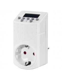 Hama Mini Enchufe Temporizador Digital - Potencia Maxima 1800W - Voltaje 250V - Temporizador - Interruptor de Encendido -