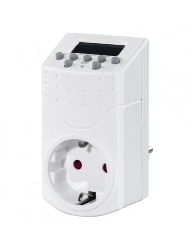 Hama Mini Enchufe Temporizador Digital - Potencia Maxima 1800W - Voltaje 250V - Temporizador - Interruptor de Encendido -