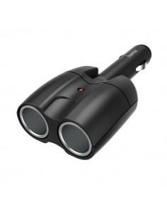 Hama Distribuidor de 2 Tomas de 12V para Coche - Color Negro