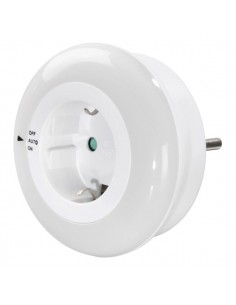 Hama Circle Luz LED Nocturna con Enchufe - Potencia 0.8W - IP20 - Sensor de Luz - Proteccion Tactil - 8.2x8.2x7.3cm - Color