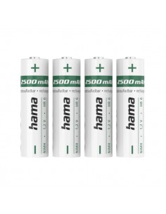 Hama Pack de 2 Pilas Recargables AA - NiMH - Voltaje 1.2V - 2500mAh - Color Blanco