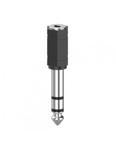 Hama Adaptador Jack - Conector 3.5mm Hembra - Conector 6.3mm Macho - Color Negro