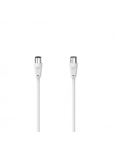 Hama Cable Coaxial de Antena Macho Hembra - Longitud 5m - Color Blanco