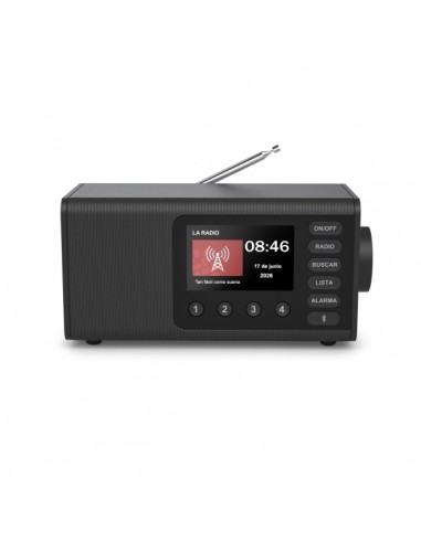 Hama Dr1001 Radio Digital - Potencia 5W - Bluetooth - Jack 3.5mm - USB-C - Reloj - Pantalla 4.3" - Cable 180cm - 27x12.5x13cm