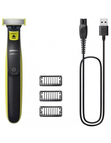 Philips OneBlade 360 QP2724 Recortadora Facial Inalambrica - Cuchilla 360 Flexible para Seguir los Contornos - Peine Guia