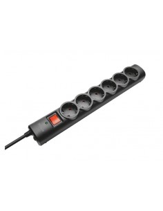 Trust 21059 Regleta de 6 Tomas-Proteccion Surge Negra