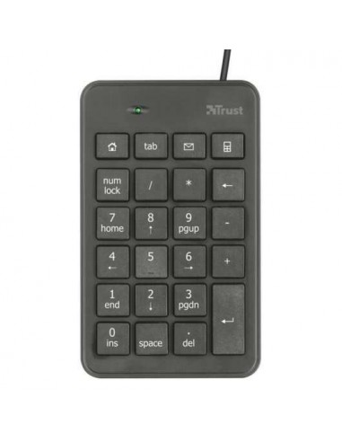 Trust Xalas Teclado Numerico USB - Ultra Delgado - 23 Teclas Perfil Bajo - Cable de 1.50m - Color Negro